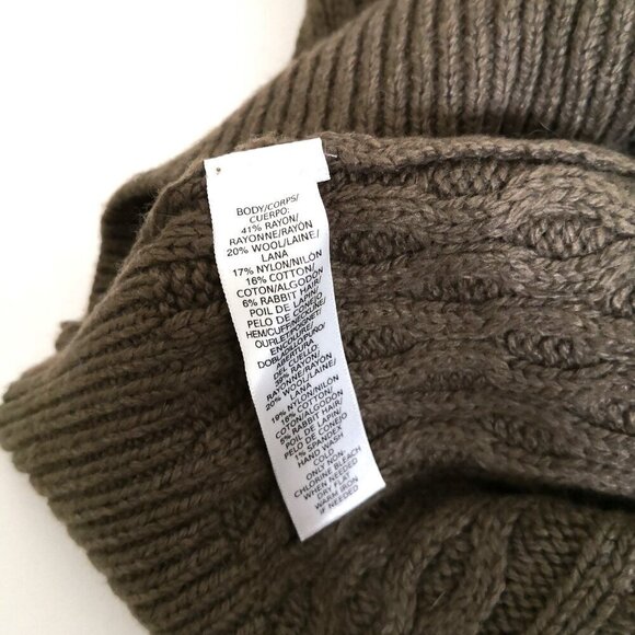 NWOT LOFT Wool/Cotton/Rabbit Hair Blend Cable Knit Cozy Sweater Size M - Picture 6 of 11